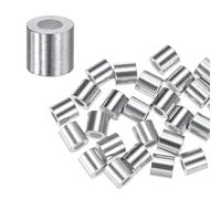M METERXITY 50-Pack Aluminum Crimping Loop Sleeves, 2.5mm 3/32" Round Barrel Wire Rope Sleeves Cable Ferrule for Wire Rope/Cables Crimping Loop Sleeve