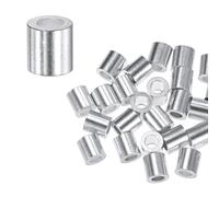 M METERXITY 50-Pack Aluminum Crimping Loop Sleeves, 4mm 1/6" Round Barrel Wire Rope Sleeves Cable Ferrule for Wire Rope/Cables Crimping Loop Sleeve