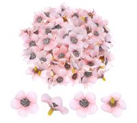 M METERXITY 50-Pack Artificial Flower Heads, Small Silk Faux Daisy Flowers for Wedding/Garland/Hat/Shoes/Party Decoration, Fake Mini Cherry Blossom Petals Bulk [Light Pink]