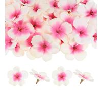M METERXITY 50-Pack Artificial Orchid Flower Heads, Fake Silk Orchid Flowers Head for DIY Crafts/Dress/Wedding/Party Decoration [Pink+White, 2.2"/ 5.5cm]