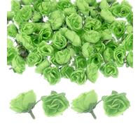 M METERXITY 50-Pack Artificial Roses Heads, 1.2 Inch Small Silk Faux Rose Head for Wedding/Bouquet/Party Decorations, Fake Bloom Flower Heads Buds [Light Green]