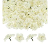 M METERXITY 50-Pack Artificial Roses Heads, Silk Faux Rose Head for Wedding/Bouquet/Flower Wall/DIY Crafts/Party Decoration, Fake Bloom Flower Heads Buds [Cream White]