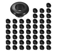 M METERXITY 50-Pack Cable Railing Rubber Grommets, 10mm Drill Hole 8mm ID Eyelet Ring Gasket for Wiring, Wire Cable, Automotive, Metal Cable Railing Post, Car Grommet [Black]