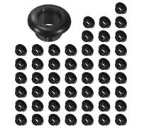 M METERXITY 50-Pack Cable Railing Rubber Grommets, 12mm Drill Hole 10mm ID Eyelet Ring Gasket for Wiring, Wire Cable, Automotive, Metal Cable Railing Post, Car Grommet [Black]