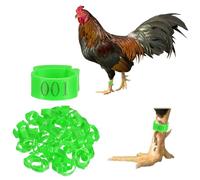 M METERXITY 50-Pack Chicken Leg Bands Adjustable 17-22mm Plastic, Green