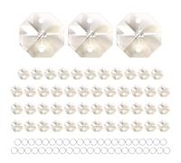 M METERXITY 50-Pack Crystal 2 Hole Octagon Prisms, 14mm/0.55 Inch Chandelier Pendant Maker Hanging Crystals Chandelier Prisms for Home/Windows/Garden/DIY Decoration[Grey]