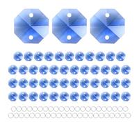 M METERXITY 50-Pack Crystal 2 Hole Octagon Prisms, 14mm/0.55 Inch Chandelier Pendant Maker Hanging Crystals Chandelier Prisms for Home/Windows/Garden/DIY Decoration[Light Blue]