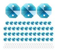 M METERXITY 50-Pack Crystal 2 Hole Octagon Prisms, 14mm/0.55 Inch Chandelier Pendant Maker Hanging Crystals Chandelier Prisms for Home/Windows/Garden/DIY Decoration[Peacock Blue]