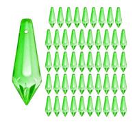 M METERXITY 50-Pack Crystal Icicle Prisms, 34mm/1.34 Inch Chandelier Pendant Maker Hanging Crystals Chandelier Prisms for Home/Windows/Garden/DIY Decoration[Green]