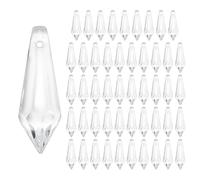 M METERXITY 50-Pack Crystal Icicle Prisms, 34mm/1.34 Inch Chandelier Pendant Maker Hanging Crystals Chandelier Prisms for Home/Windows/Garden/DIY Decoration[Clear]
