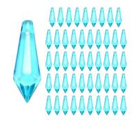 M METERXITY 50-Pack Crystal Icicle Prisms, 34mm/1.34 Inch Chandelier Pendant Maker Hanging Crystals Chandelier Prisms for Home/Windows/Garden/DIY Decoration[Lake Blue]