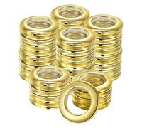 M METERXITY 50-Pack Curtain Grommets, 1-9/16"(40mm) Inner Diameter Plastic Curtain Rings Clip Eyelet Rings Nanoscale Low Noise Roman Ring for Windows/Fabric, Home Drapes Grommets [Gloss Gold]