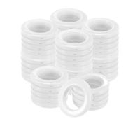 M METERXITY 50-Pack Curtain Grommets, 1-9/16"(40mm) Inner Diameter Plastic Curtain Rings Clip Eyelet Rings Nanoscale Low Noise Roman Ring for Windows/Fabric, Home Drapes Grommets [White]