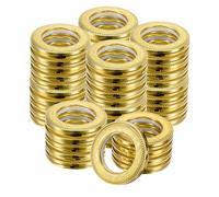 M METERXITY 50-Pack Curtain Grommets, 1-9/16"(4cm) Inner Diameter Plastic Curtain Rings Clip Eyelet Rings Nanoscale Low Noise Roman Ring for Windows/Fabric, Home Drapes Grommets [Gloss Gold]