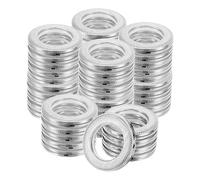M METERXITY 50-Pack Curtain Grommets, 1-9/16 Inch Inner Diameter Plastic Curtain Rings Clip Eyelet Rings Nanoscale Low Noise Roman Ring for Windows/Fabric, Home Drapes Grommets [Gloss Silver]