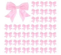 M METERXITY 50-Pack Double-Deck Pre Tied Bows 3.6x2.2 inch, Pink