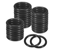 M METERXITY 50-Pack Dream Catcher Rings,1.3 Inch Plastic Macrame Wreath Floral Round Rings Plastic O Rings Hoop for DIY Wedding Wreath/Wall Hanging/Christmas/Camping Black 0.16 Inch