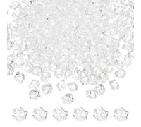 M METERXITY 50-Pack Fake Ice Rocks, 18x25mm Fake Crushed Ice Acrylic Gems Diamonds for Vase Fillers/Fish Tank/DIY Crafts [Clear]
