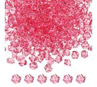 M METERXITY 50-Pack Fake Ice Rocks, 18x25mm Fake Crushed Ice Acrylic Gems Diamonds for Vase Fillers/Fish Tank/DIY Crafts [Wine Red]