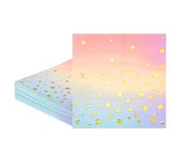 M METERXITY 50-Pack Five Star Cocktail Napkins 5 x 5 in Paper, Gold