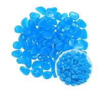 M METERXITY 50-Pack Glow in the Dark Rocks, 1.06" Resin Outdoor Garden Decorations Luminous Pebbles Stones for Garden Plants/Aquarium/Backyard Path, Aquarium Gravel [Dark Blue]