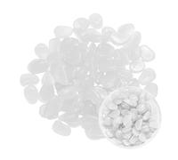 M METERXITY 50-Pack Glow in the Dark Rocks, 1.06" Resin Outdoor Garden Decorations Luminous Pebbles Stones for Garden Plants/Aquarium/Backyard Path, Aquarium Gravel [White]
