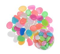 M METERXITY 50-Pack Glow in the Dark Rocks, 1.77" Resin Outdoor Garden Decorations Luminous Pebbles Stones for Garden Plants/Aquarium/Backyard Path, Aquarium Gravel [Multicolor]