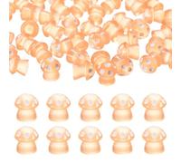M METERXITY 50-Pack Luminous Mini Resin Mushroom, 0.43inch/1.1cm Glow in the Dark Mini Mushrooms Figurines for Fairy Garden/Micro Landscape Craft/DIY Decor Accessories, Cute Statue [Orange]