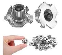 M METERXITY 50-Pack M8x11mm T-nut, 4-Pronged Tee Nut Threaded Insert | Stainless Steel, for Wood, Rock Climbing Holds, Furniture, Corrosion Resistant Fasteners