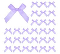 M METERXITY 50-Pack Mini Craft Ribbon Bow 1.6x1.6 Inch Checkered Fabric Satin Ribbon Bows Boutique for Craft DIY/Treat Bags/Hair Bow Sewing/Wedding/Birthday/Party/Christmas [Lilac]