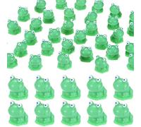 M METERXITY 50-Pack Mini Resin Frogs, Small Tiny Frog Figurines for Fairy Garden Decor/Micro Landscaping Home/Aquarium/Craft Supplies, Cute Resin Animal Statues [Green]