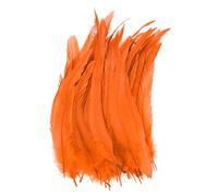 M METERXITY 50-Pack Natural Rooster Tail Feathers, 10-12 Inch / 25-30cm Long Rooster Tail Feathers for Crafting/Wedding/Dream Catcher/DIY Crafts Decorations [Orange]
