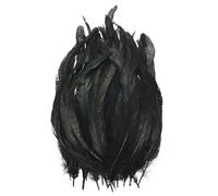 M METERXITY 50-Pack Natural Rooster Tail Feathers, 10-12 Inch / 25-30cm Long Rooster Tail Feathers for Crafting/Wedding/Dream Catcher/DIY Crafts Decorations [Black]