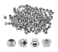 M METERXITY 50-Pack Nylon Insert Hex Lock Nuts, M2.5 x 0.45mm Thread 304 Stainless Steel Self-Locking Locknuts Hexagon Nut Metric Nuts for Machinery/Home Repair/Industrial Fasteners