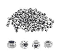 M METERXITY 50-Pack Nylon Insert Hex Lock Nuts, M4 x 0.7mm Thread 304 Stainless Steel Self-Locking Locknuts Hexagon Nut Metric Nuts for Machinery/Home Repair/Industrial Fasteners