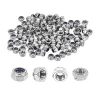 M METERXITY 50-Pack Nylon Insert Hex Lock Nuts, M6 x 1mm Thread 304 Stainless Steel Self-Locking Locknuts Hexagon Nut Metric Nuts for Machinery/Home Repair/Industrial Fasteners