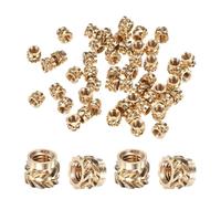 M METERXITY 50-Pack Threaded Inserts - M3 x 4mm L x 5mm OD Brass Heat Set Insert Nuts, for 3D Printing Components/Plastic Parts/Miniature Electronics Female Metric Knurled Nuts