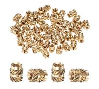 M METERXITY 50-Pack Threaded Inserts - M3 x 6mm L x 5mm OD Brass Heat Set Insert Nuts, for 3D Printing Components/Plastic Parts/Miniature Electronics Female Metric Knurled Nuts