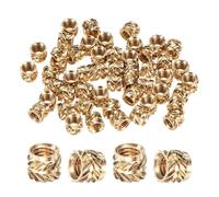 M METERXITY 50-Pack Threaded Inserts - M4 x 5mm L x 6mm OD Brass Heat Set Insert Nuts, for 3D Printing Components/Plastic Parts/Miniature Electronics Female Metric Knurled Nuts