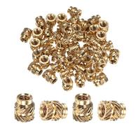 M METERXITY 50-Pack Threaded Inserts - M4 x 8mm L x 7mm OD Brass Heat Set Insert Nuts, for 3D Printing Components/Plastic Parts/Miniature Electronics Female Metric Knurled Nuts