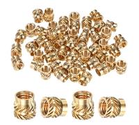 M METERXITY 50-Pack Threaded Inserts - M5 x 7mm L x 7mm OD Brass Heat Set Insert Nuts, for 3D Printing Components/Plastic Parts/Miniature Electronics Female Metric Knurled Nuts
