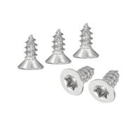 M METERXITY 50 Pack Torx Screws, M4 x 10mm Flat Head Wood Screw 304 Stainless Steel Full Threaded Countersunk Self Tapping Star Sheet Metal Bolts for Wood/Furniture [Silver Tone]