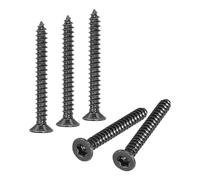 M METERXITY 50 Pack Torx Screws, M4 x 35mm Flat Head Wood Screw 304 Stainless Steel Full Threaded Countersunk Self Tapping Star Sheet Metal Bolts for Wood/Furniture [Black]