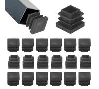 M METERXITY 50-Pack Tubing End Caps, 15 x 15mm Plastic Square Hole Plugs Inserts for Chair Leg/Bar Stool/Fitness Equipment, Chair Glides Fence Plug Floor Protectors