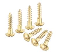 M METERXITY 50-Pack Wood Screws, M3.5 x 18mm Brass Slotted Round Head Self-Tapping Screw Indoor Fasteners for Woodworking/Furniture Repair/Industry/Gardening/DIY Crafts Decorative Screws