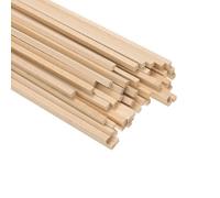 M METERXITY 50-Pack Wood Square Dowel Rods, 1/8 x 12 Inch Unfinished Wooden Square Dowel Rod, Hardwood Square Dowel Sticks for Crafts/DIY Projects/Models Making [Wood Color]