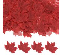 M METERXITY 500-Pack Artificial Maple Leaves, Fake Fall Leaves Faux Autumn Leaves for Thanksgiving/Wedding/Party/Wreaths Decor/Scrapbooking Crafts [8cm, Red]
