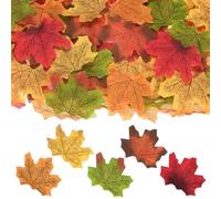 M METERXITY 500-Pack Artificial Maple Leaves, Mixed 5 Colors