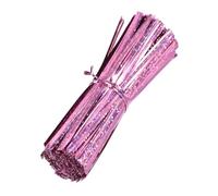 M METERXITY 500-Pack Metal Twist Ties, 10cm Metallic Twists Tie for Christmas/Party Decoration/Garden Plant/Gift Wrapping/Bread/Cake/Pops Candy Bags, Reusable Twisty-Ties [Colorful Pink]