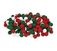 M METERXITY 500-Pack Pom Poms for Craft, 0.59" (15mm) Polyester Christmas Series Soft and Fluffy Pompom for Arts Craft Making/Decorations/DIY Projects, Multicolor Pompoms Balls